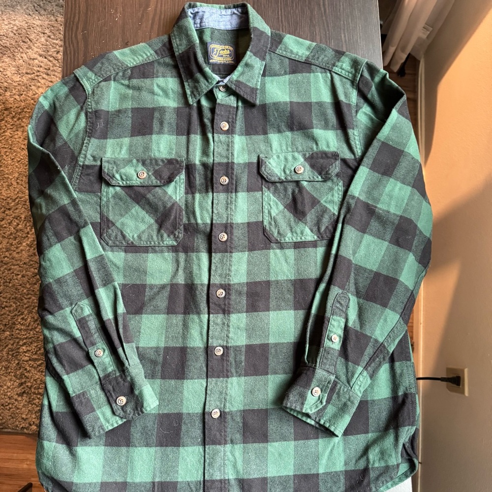 Jachs Green and Black Flannel Shirt